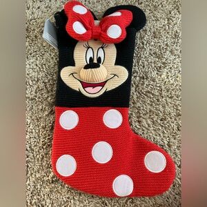 NWT 2020 Disney Minnie Mouse Polka Dot Red and Black Stocking